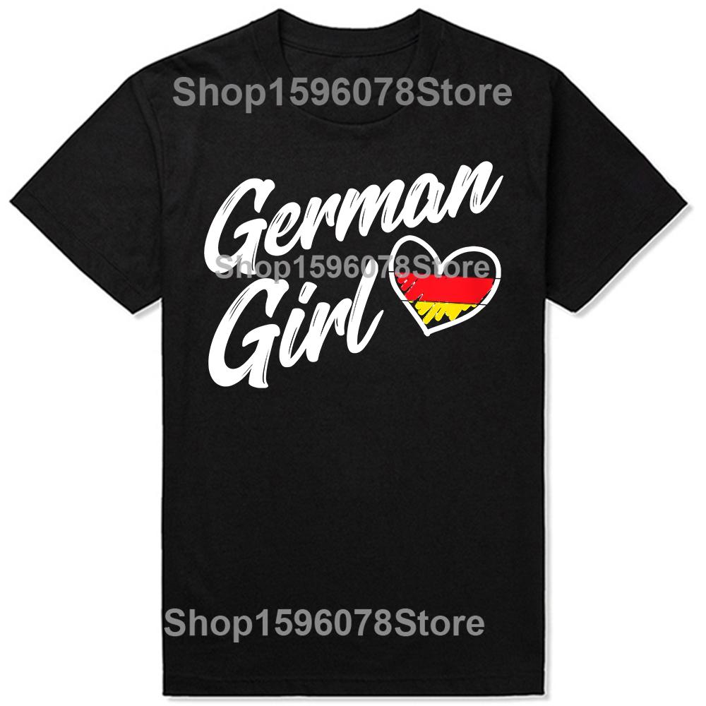 Funny Germany Funny Deutschland Flag German Girl Tshirts Men Womens Fashion Casual Tshirt 100 Cotton Loose Oversized T Shirt
