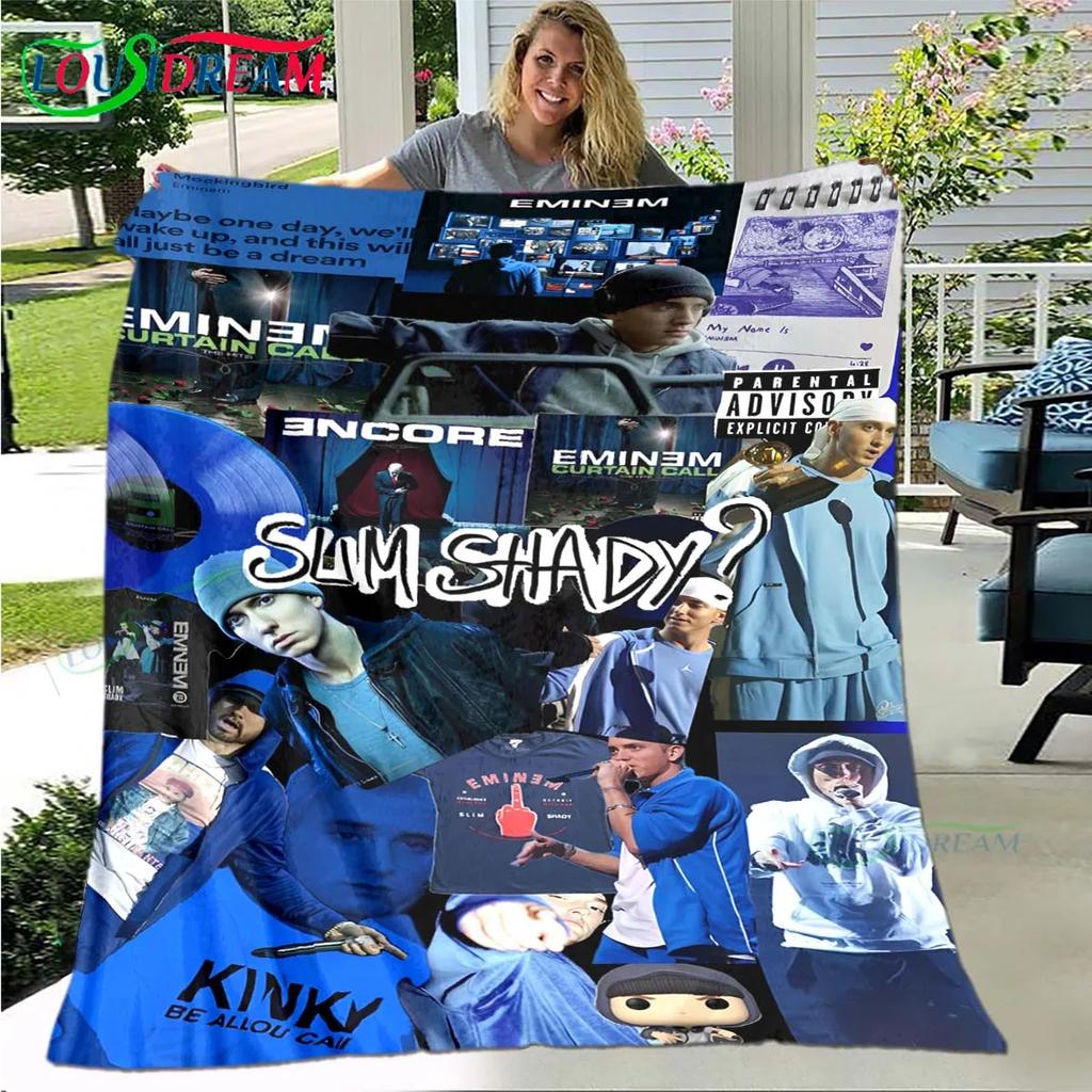 Pop Singer E-Eminem Blanket,Flannel Throw Blanket for Home Bedroom Bed Sofa Picnic Office Hiking Leisure Nap Birthday Gift
