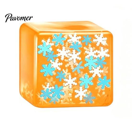 Luminous Cube Sensory Toy Ice Stress Relief Toy, Glow-in-the-Dark Snowflake Filled Cube, Clear Adults and Kids