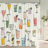 1 Pack Watercolor Summer Plant Style Polyester Printing Shower Curtain Partition Bathroom Curtain Home Decorative Curtain