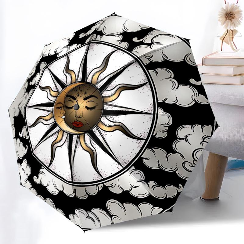

1pc Sun Compass Automatic Open/Close Umbrella - Compact Travel Umbrella, Gift for Birthday, yy251208111