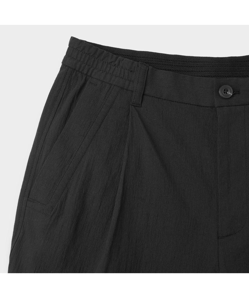 Keoseuuteommellou Black Loose Fit Tucked Cotton Pants Cwpam26322Bkx