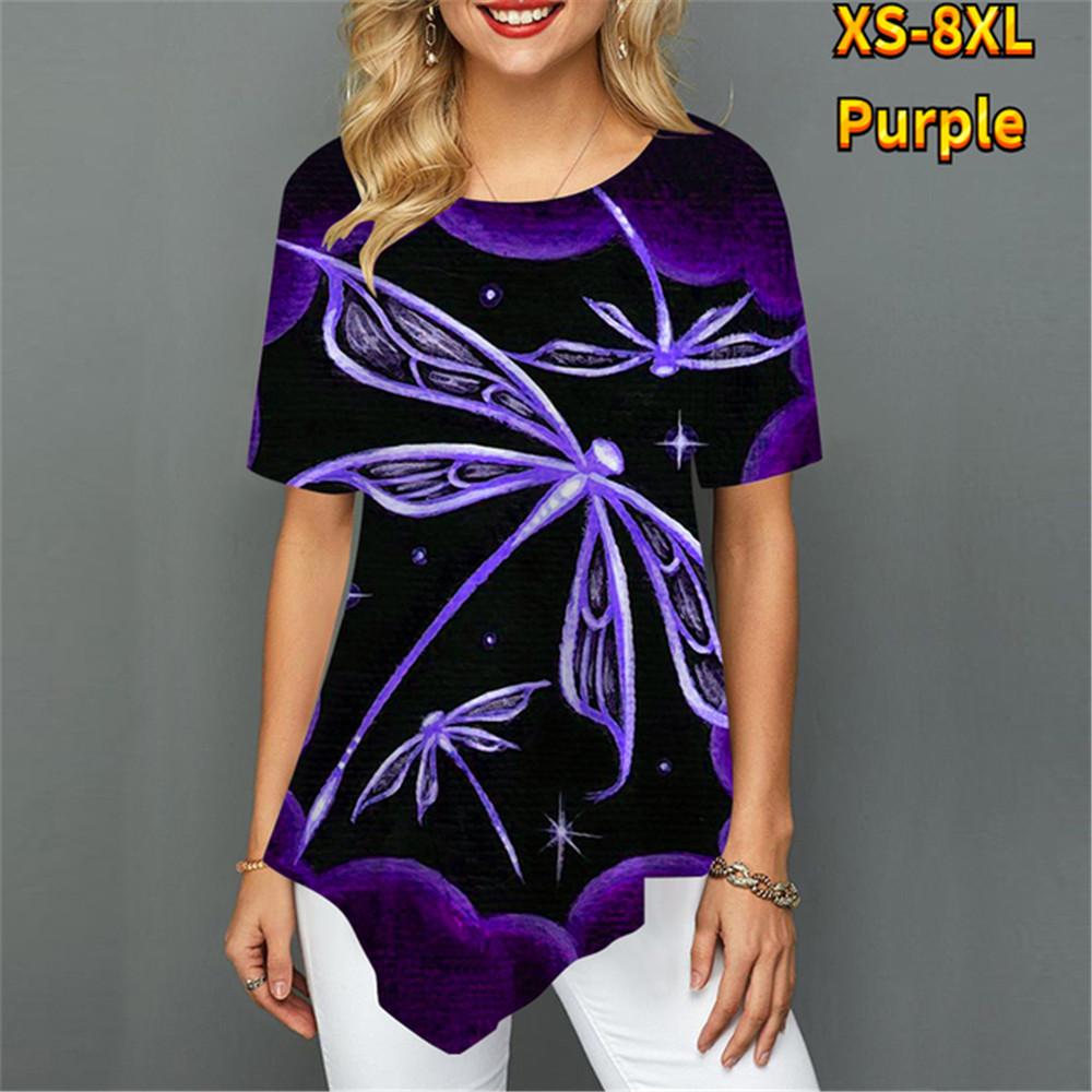 

Женские футболки с портретом и 3D принтом, модные нерегулярные подолы, стиль Харадзюку, с круглым вырезом, удобные персонализированные повседневные летние футболки с коротким рукавом XS