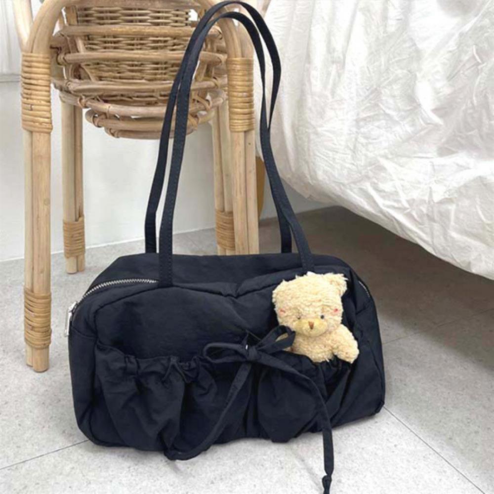Open Run Women Square Shoulder Bag Lovely Shirring Strap Bag