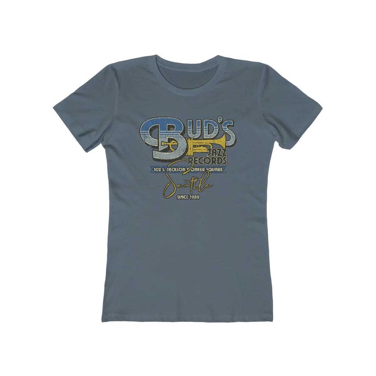 

Bud s Jazz Records Seattle 1982 Vintage Women s T shirt 4XL