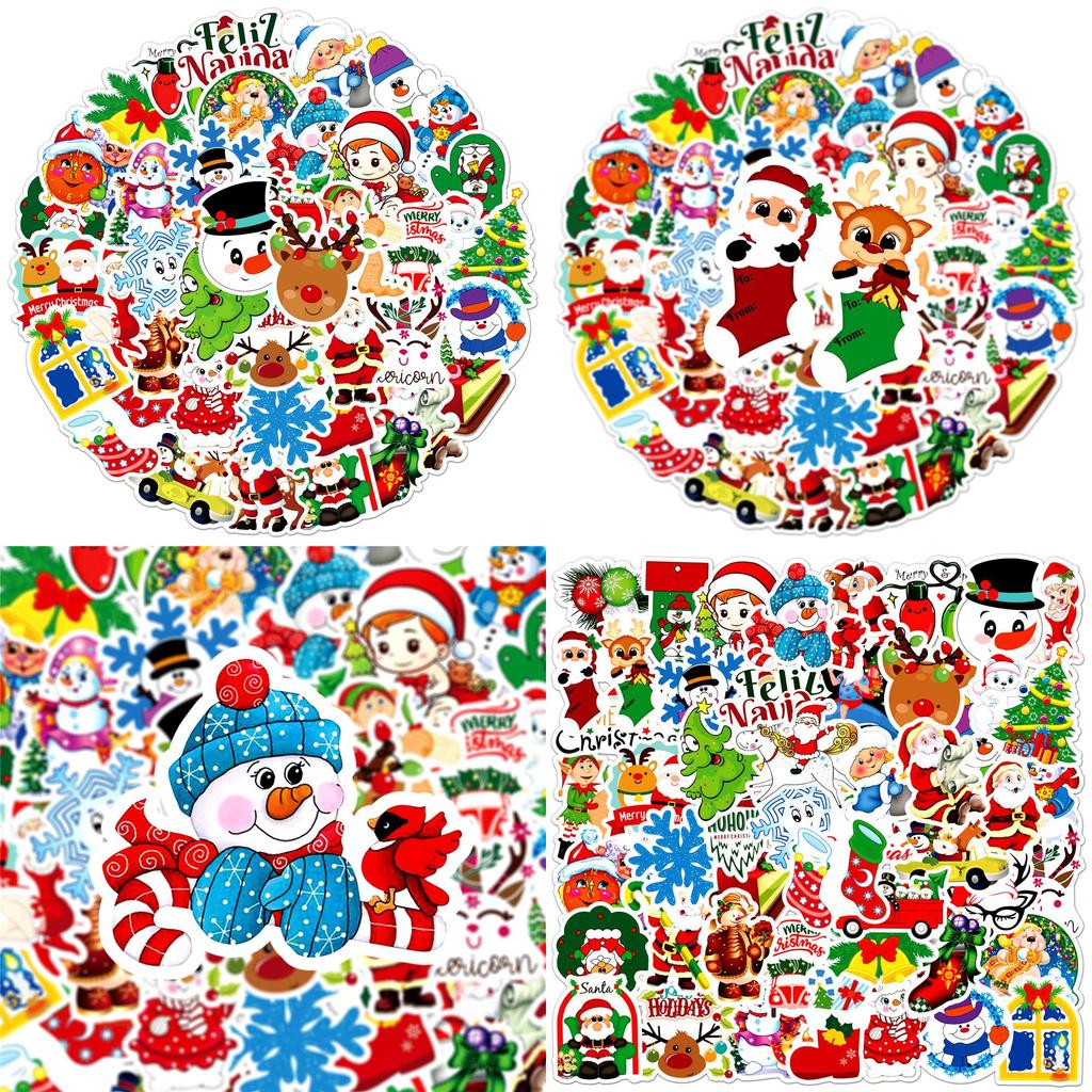 50 Christmas Themed Cartoon Stickers For Scrapbooking And Decorations