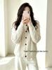 European Style Women's Wool Knit Cardigan Coat with Thick Cable Knit and High Neck Lapel