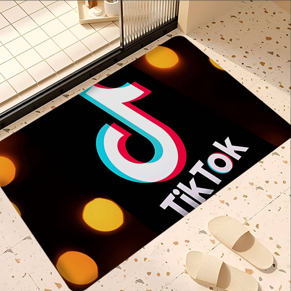 T-TikToks Logo Entrance Door Mat Nordic Style Bedroom Living Room Doormat Home Balcony Anti-Slip Modern Home Decor