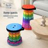 Rainbow Telescopic Folding Stool - Compact, Thickened, and Portable for Indoor/Outdoor Use