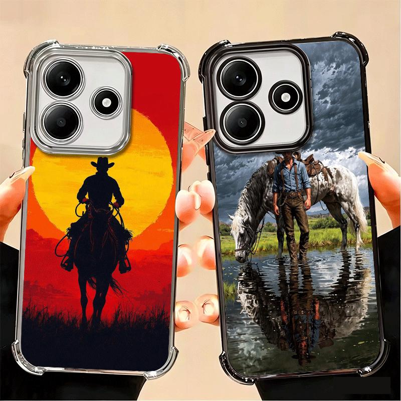 Rodeo Cowboy Horse Soft Phone Case For Xiaomi Poco X7 X8 Pro Max X6 X5 X3 F8 Ultra F7 M8 M7 M5S Redmi 15C 15A 15 14C 13C 12C 13