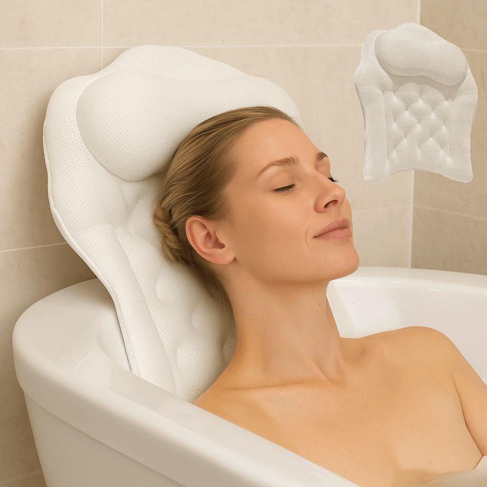 Soft Bathroom Cushion Breathable Spa Bath Pillow Bath Accessories Bathtub Pillow  Bathing