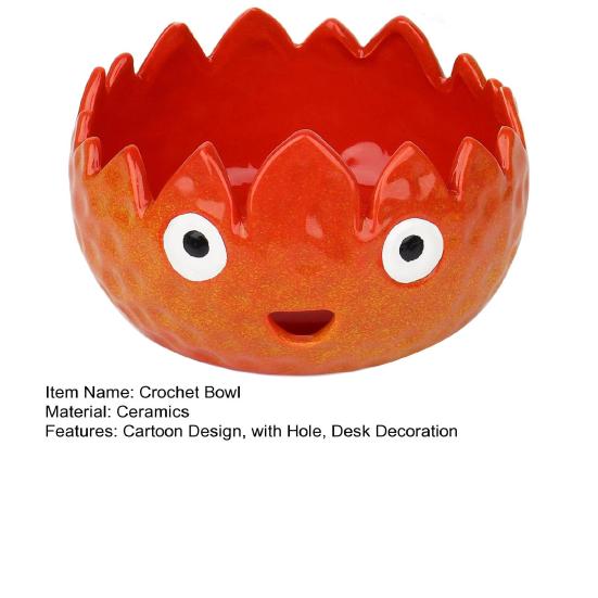 Delikli Karikatür Seramik İplik Kasesi El Yapımı Örgü Tığ İşi İplik Yumağı Saklama Kasesi Tutucu Düzenleyici Tığ İşi Aksesuarları