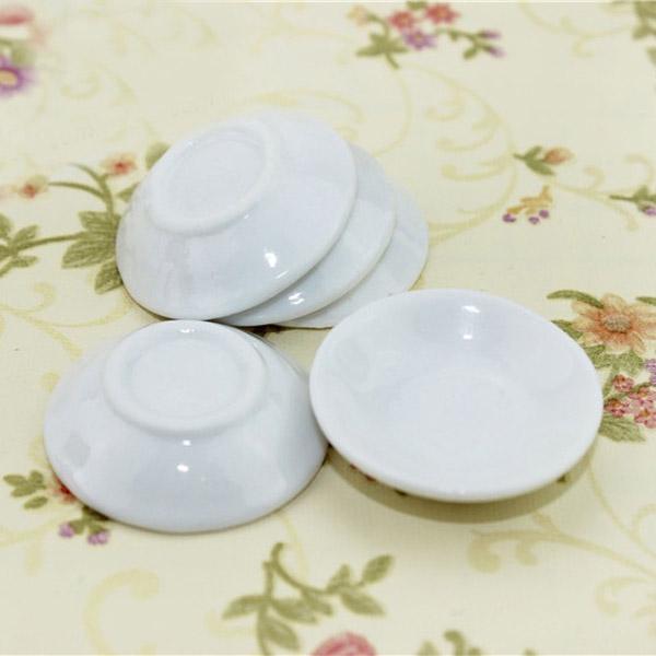 

1:12 Кукольный дом, мини-керамическое блюдо, белая мини-модель сцены с едой, аксессуары для кукольного дома белый