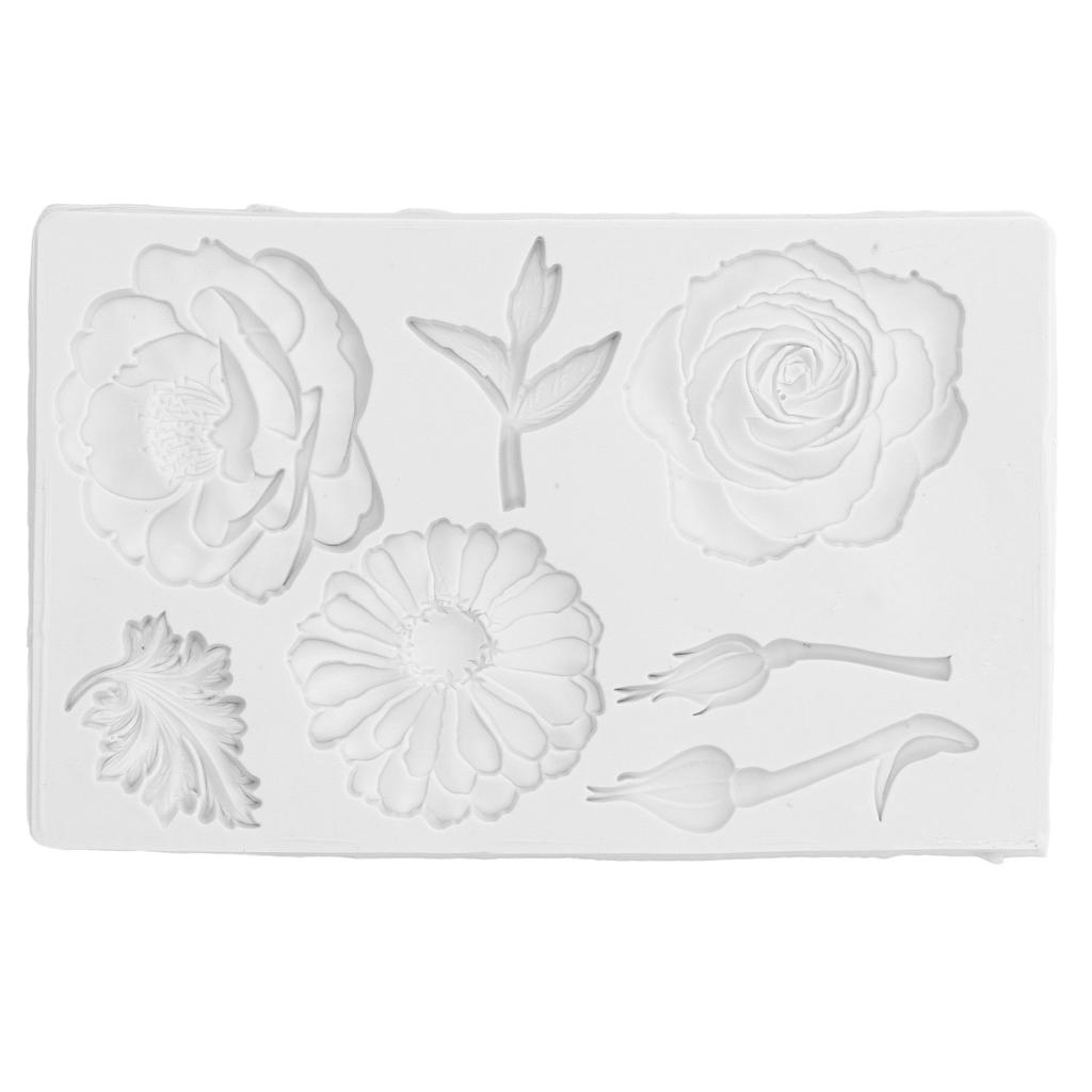 Chcolate Silicone Mold Food Grade Materials Easy To Demold Various Flowers Shapes Cake Resin Mold