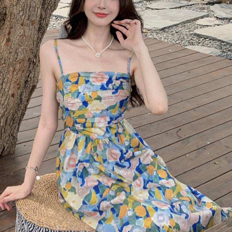 Temperament Summer Dress Temperament High Waist Suspender Skirt Summer