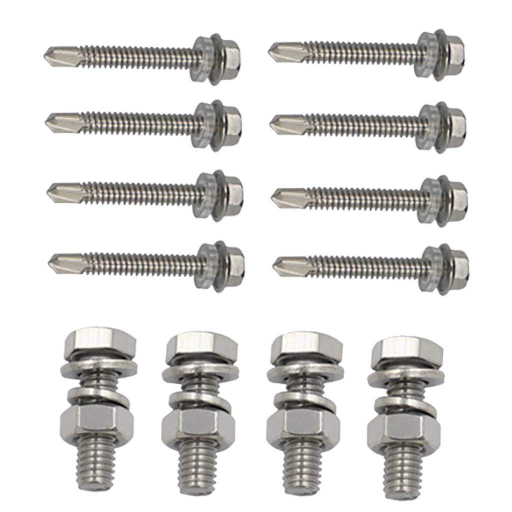 4PCS Solar Panel Z Brackets Aluminum Alloy Photovoltaic Panel Mounting Bracket Screw Kit for RV Trailer Boat