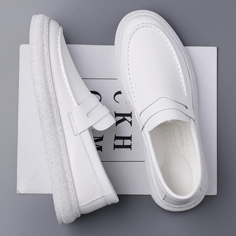 Fashion 2025 New Men's Casual Leather Loafers Outdoor Slip-On Breathable Business Soft Bottom Shoes Lightweight Non-Slip Driving Shoes