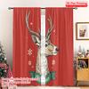 2pcs 2D Flat Printing Merry Christmas Scene Curtains Oh Oh Deer Christmas Snowflakes Fabric Without Electricity 0 Use for Home