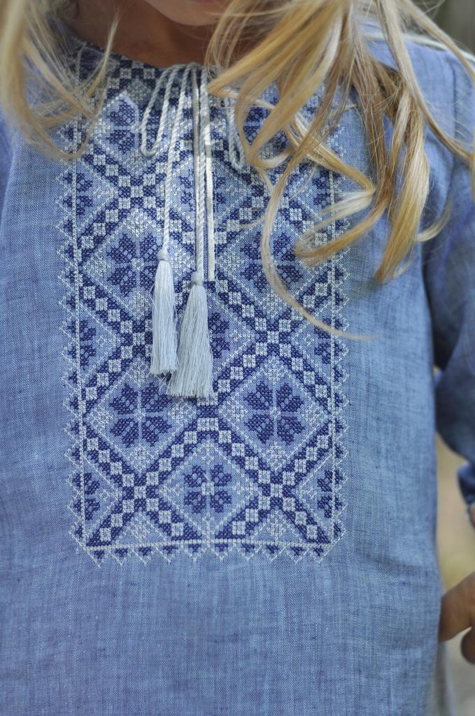 Abito in lino per bambini-vyshyvanka con ricamo, Abito ucraino Tessuto ricamato Vyshyvanka, Abito ricamato, Abiti con ricamo