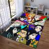"Colorful Anime Characters Themed Carpet with Swords and Bold Design" Suitable for use as an anti-slip for living room bedroom sofas