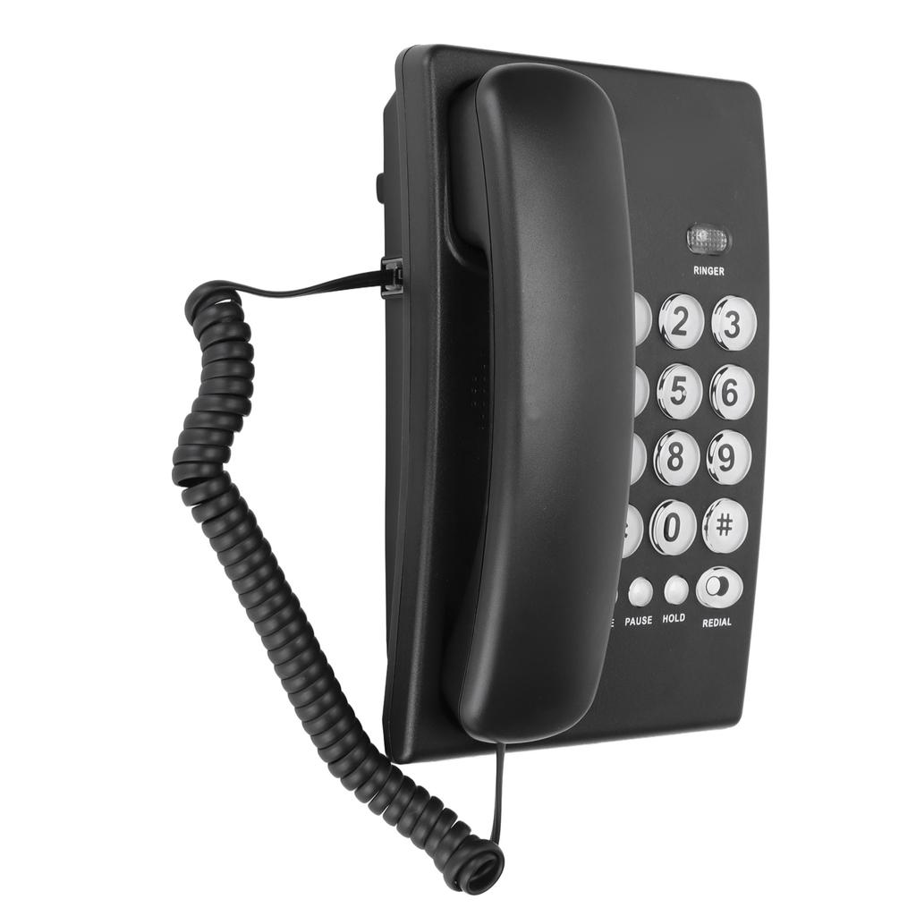 KXT504 Desktop Corded Telephone Multifunctional Large Button Landline Phone for Home Office Hotel(Black )