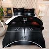 Basketbal Court Print Beding Set Quen Sized Dimensions,Bal Sports Games Themed Soft Duvet Cover, Young Boys Game Rom Decor Warm Comforter Soft Duvet