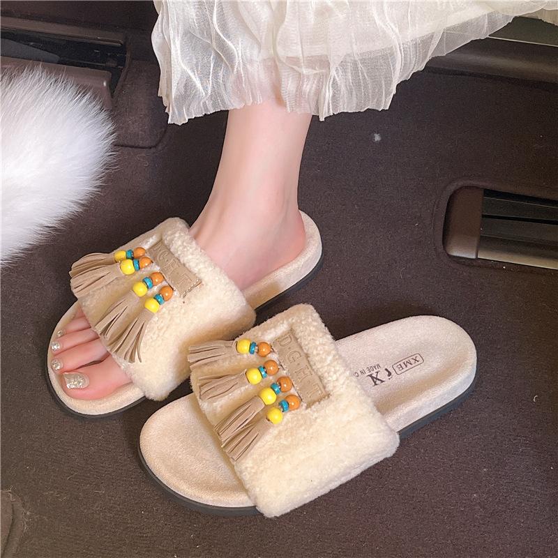 Niche Platform Slippers Women's Outer Wear 2025 New Mori Retro Style with Skirt Shoes French High-end One-word Drag