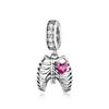 WOSTU 925 Sterling Silver Anatomical Skull Charms Red Heart Pendant Murano Glass Beads for Bracelet Making DIY Jewelry Findings