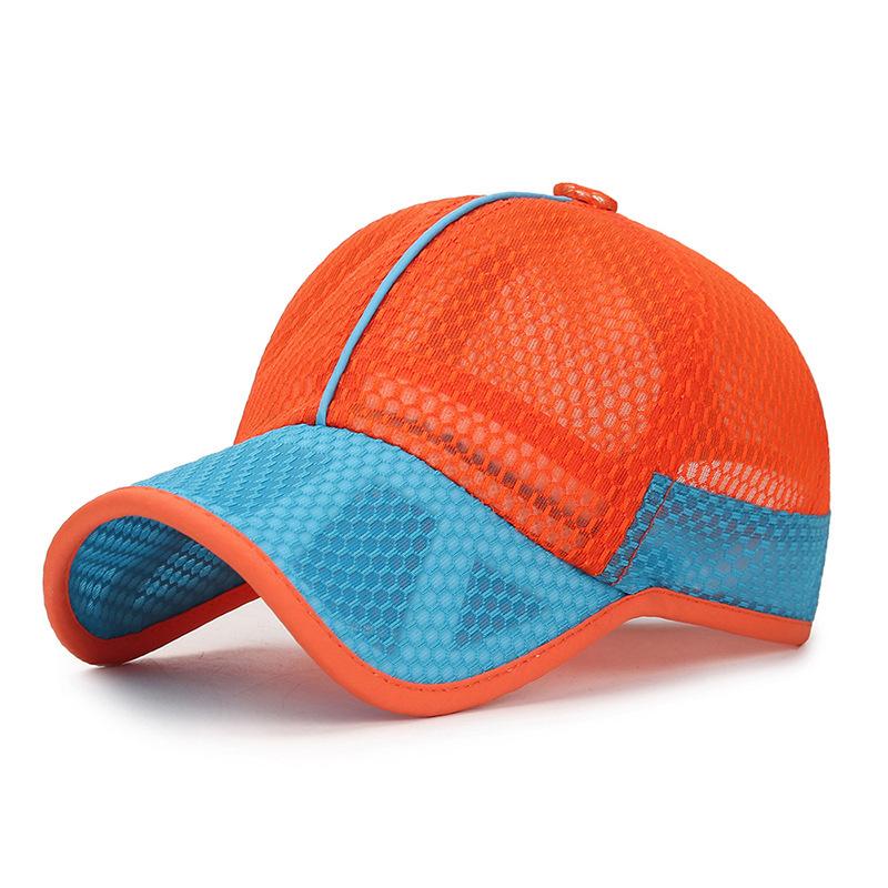 

Summer Kids Baseball Cap Breathable Mesh Sunshade Quick Dry Travel Hat Adjustable Outdoor Sports Cycling Running Sun Hat оранжевый