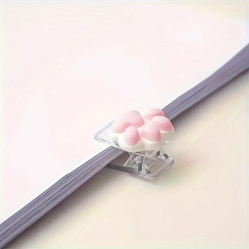 4 Pieces Per Set Mini Cartoon Cat Paw Fixing Clip File Clip Diary Folder Student Stationery and Office Supplies