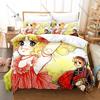Candy Candy Klassisch Vintage Anime Candice Weiß Retro Manga 3D Druck Bettwäsche-Set Bettbezug + 2 Kissenbezüge Weiches Polyester Bett