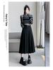 High-Waisted A-Line Pleated Midi Skirt - Elegant, Slimming Autumn Style for Women