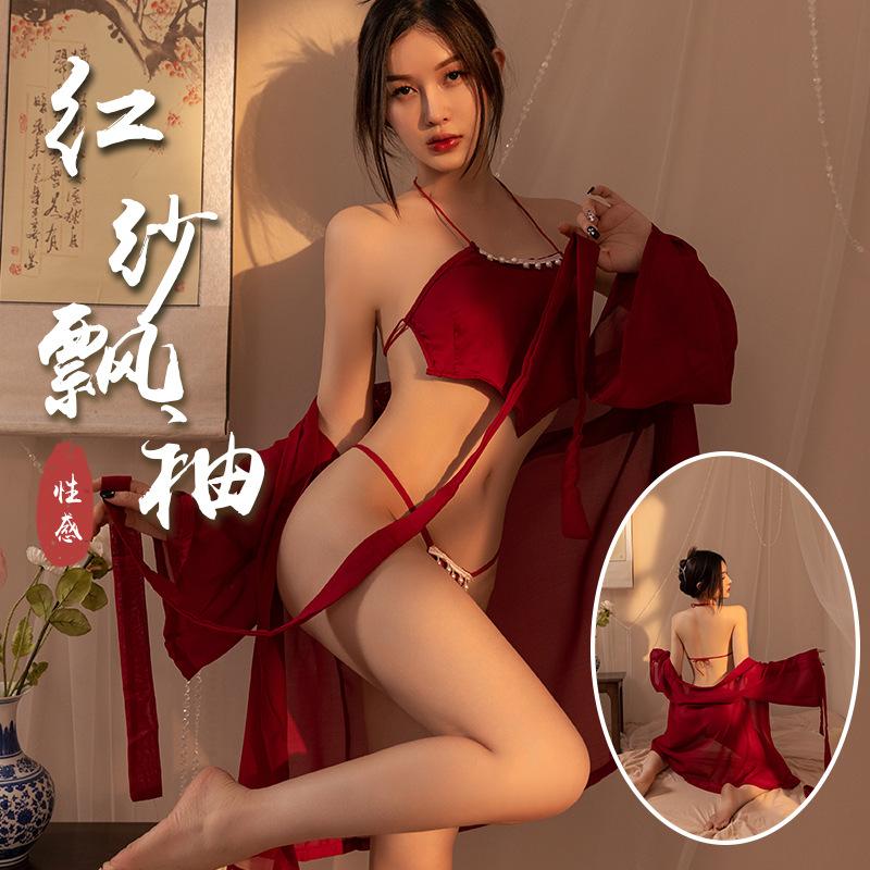 Sex underwear Guochao sexy pure desire perspective short skirt Hanfu teasing passion seduction pajama suit