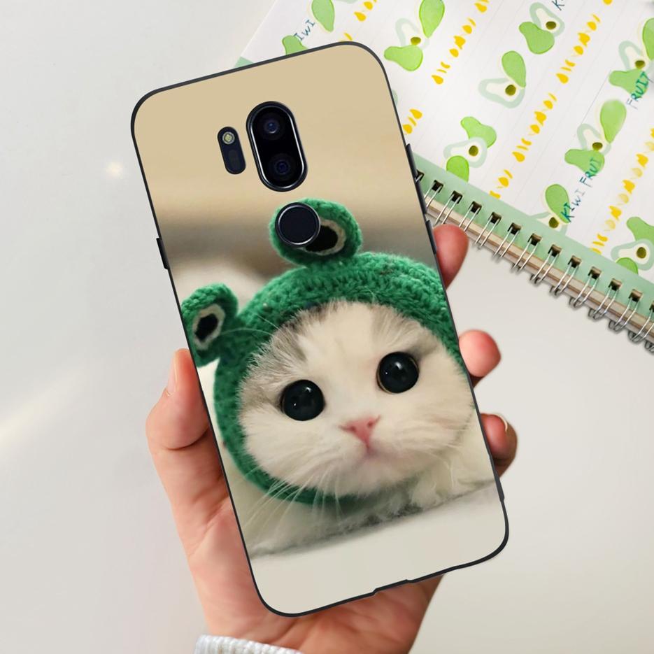 Para LG G7 thinQ Funda G710EM LM-G710 G710 Cubierta Pintada de Lujo Fundas de Teléfono de Silicona Suave Para LG G7 ThinQ Cubiertas Traseras 6.1'' Parachoques
