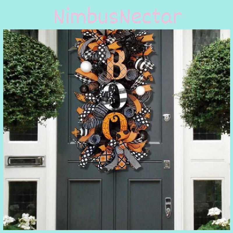 Handmade Scary Pumpkin Halloween Wreath Door Decoration For Yard And Home