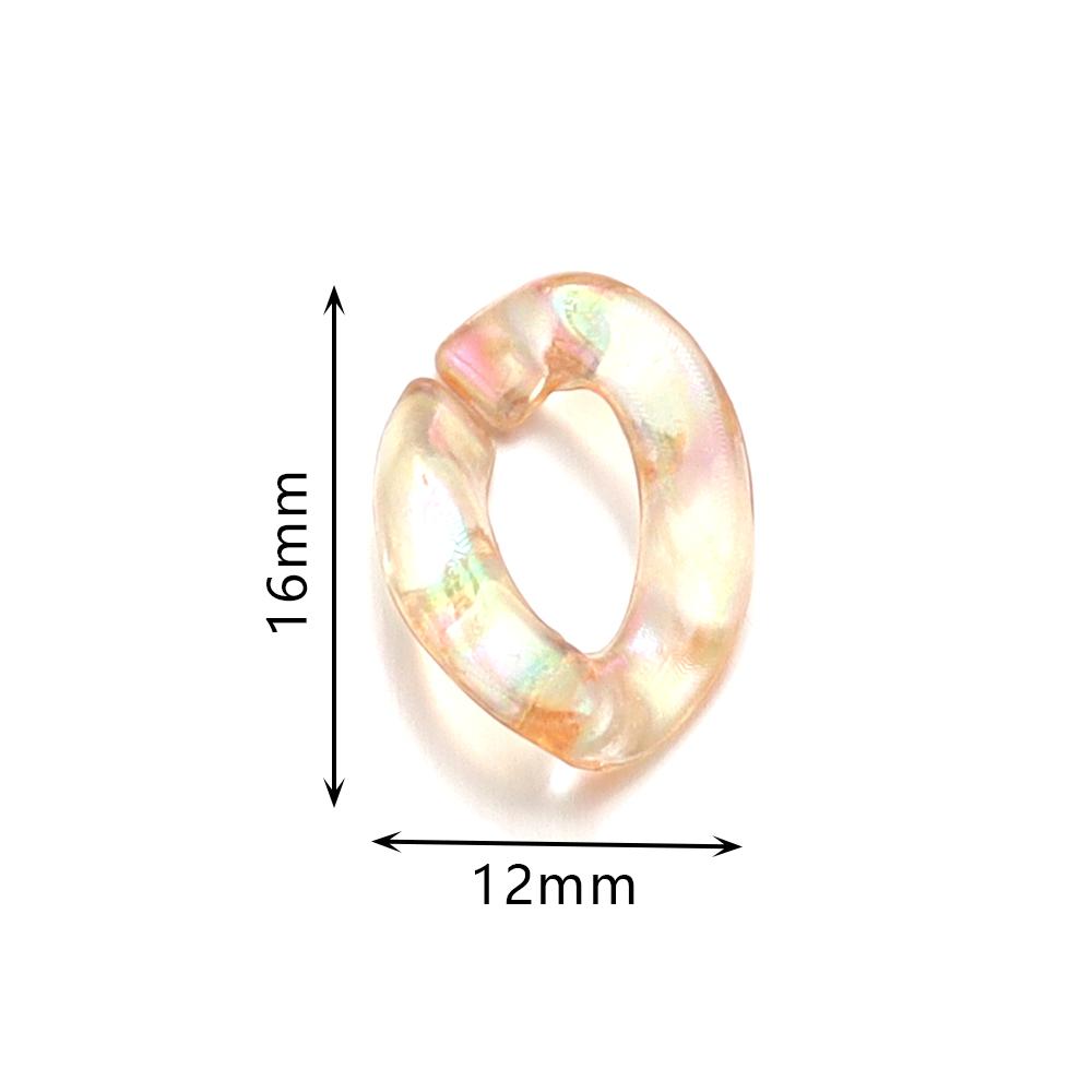 100pcs 16X12mm Acrylic Link Chain Mixed Color Hook Clasp Open Buckle Beads Connector For Jewelry Making DIY Necklace Key Chain