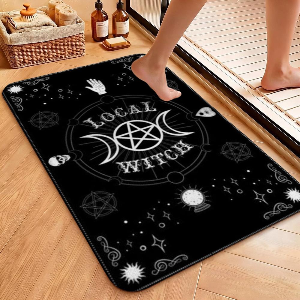 Dark Occult Pentagram Ritual Theme Indoor Rug Allseason Carpet For Bedroom Study Home Decor Halloween Gift