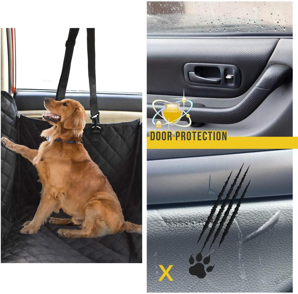 Dog Car Seat Cover for Back Seat, Waterproof Back Seat Pet Cover for Dogs with Mesh Window, Scratch Prevent Antinslip Dog