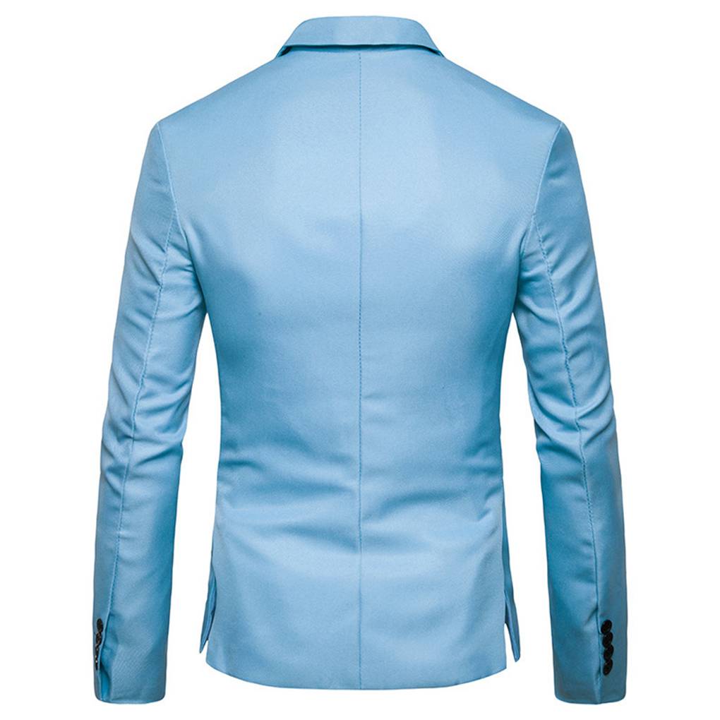 Classic Men's Solid Pattern One Button Suit Slim Fit Coat Jacket Casual Tops