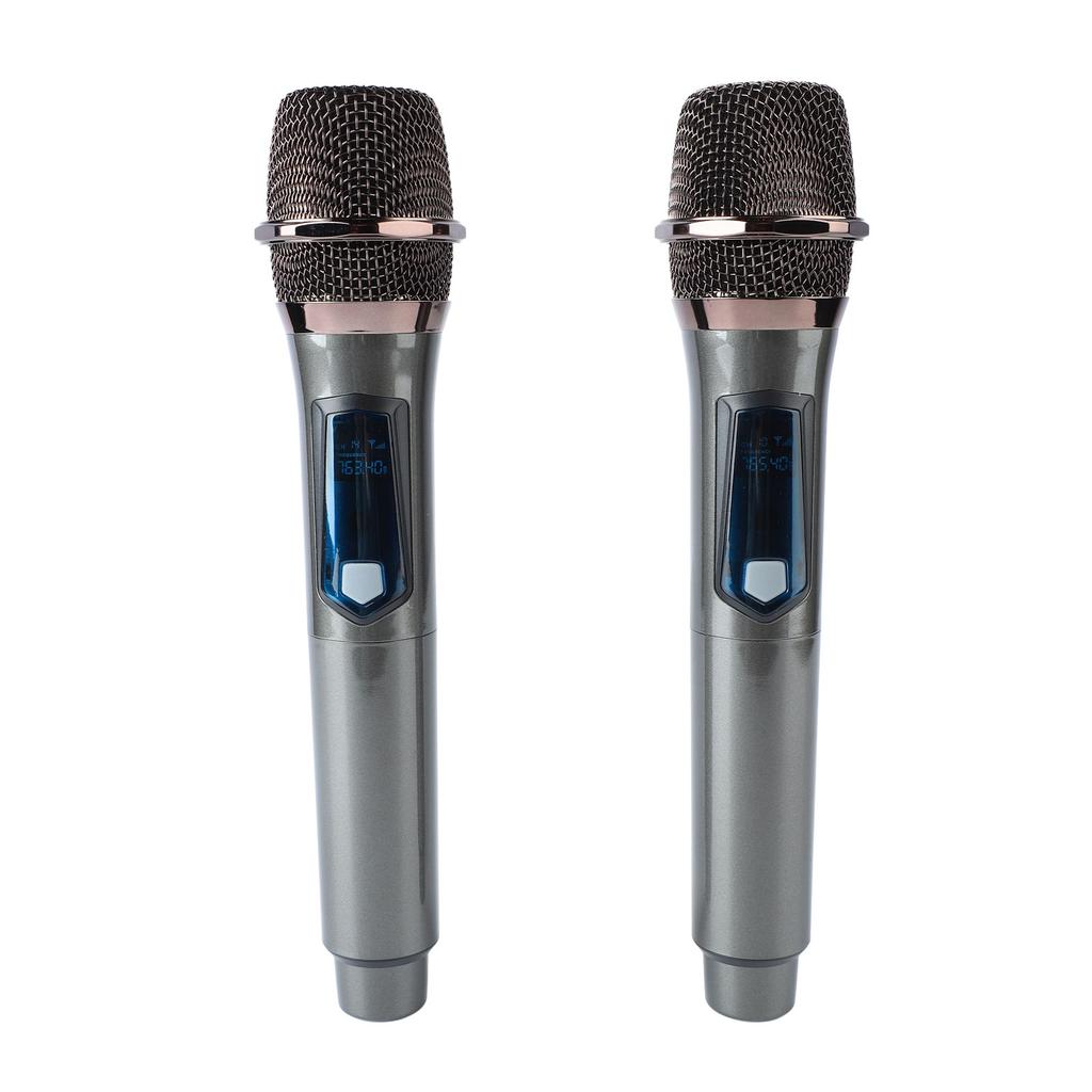 Wireless Handheld Microphone System 1 for 2 UHF Dynamic Cordless Mic for Outdoor Home