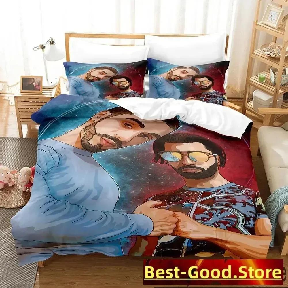 Set Biancheria da Letto Duo Rap PNL Stampato in 3D Set Letto Stampato con Federa Copripiumino Morbido Singolo Matrimoniale Queen Super King Size Ragazzi Adulti