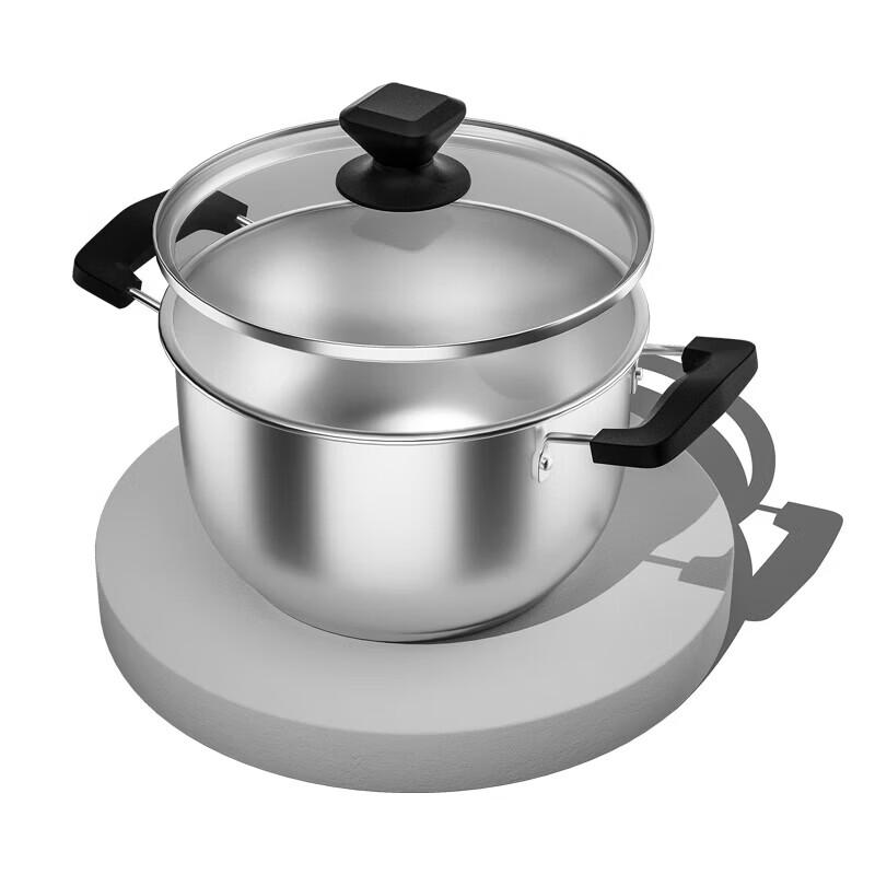 Oriba 22cm Stainless Steel Stockpot with Glass Lid