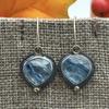 Vintage Round Inlaid Blue Stone Earrings Geometric Creativity Silver Color Dangle Earrings for Women Jewelry