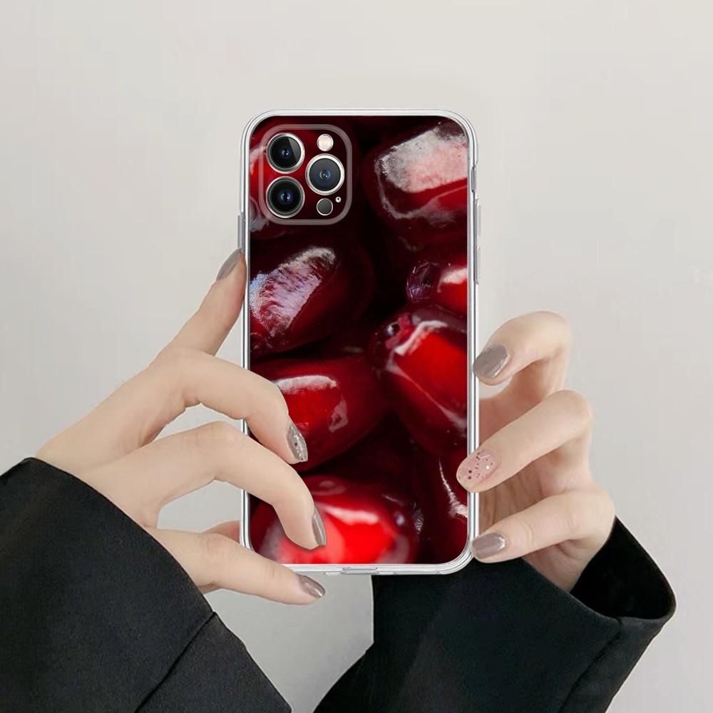 Red pomegranate Phone Case For iPhone XR X XS Max 14 13 Pro Max 11 12 Mini 6 7 8 plus SE 2020 Printing Cover