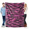 Pink Zebra Print Flannel Blanket, Bold Animal Stripe Pattern Throw, Soft Cozy for Fashion Lover Home Decor, Warm Sofa Couch Gift