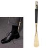 Metal Lion Head Shoe Horn Wooden Long Handle Handled Shoe Lifter Shoe Spoon ToolBlack 49cm