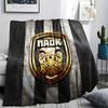 PAOK FC, vzorová flanelová deka, vysoká kvalita, pohodlná pro všechna roční období, domácí dekorace, teplo a pohodlí, ideální jako dárek.
