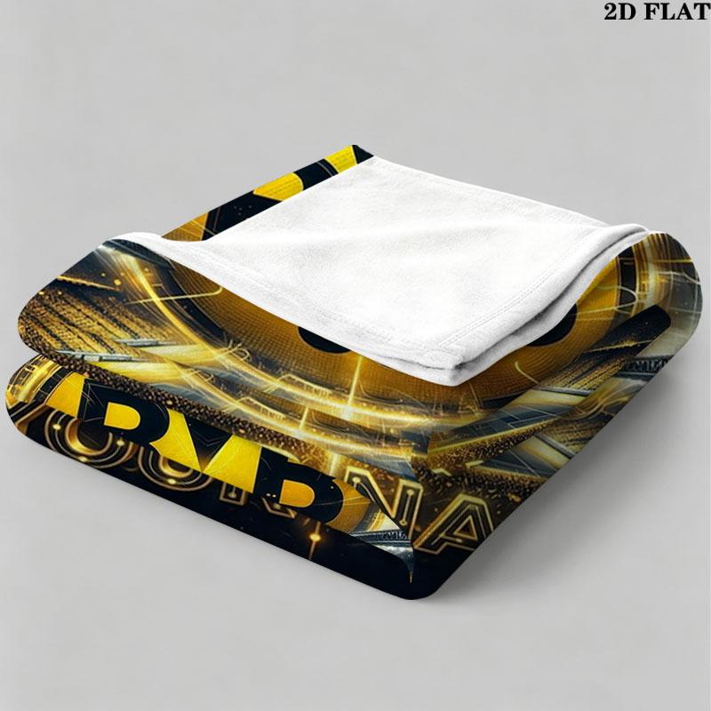 1PC Borussia Custom Name Patterned Flannel Blanket Suitable For All Seasons for Home Decor Warmth and Comfort Gifts Holiday Present