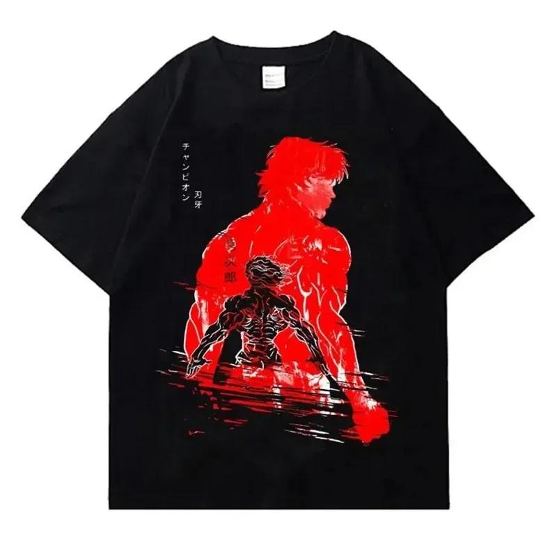 Anime Printed T-Shirt Harajuku Streetwear Summer Oversized Men Cotton Short Sleeve Tees Hip Hop Crew Neck Women Top Y2k Clothing