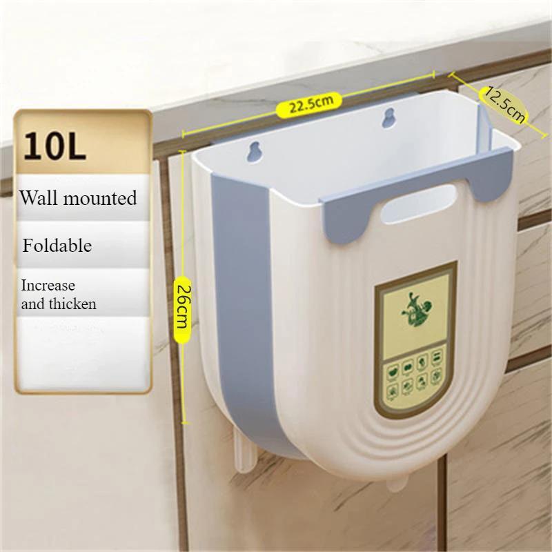 Hanging Kitchen Trash Can Foldable Small Trash Can Multifunctional Garbage Basket Suitable For Cabinets No Smell Kitchen Bins